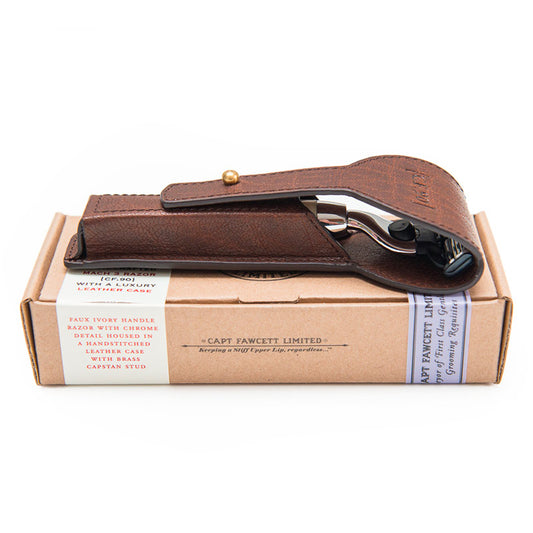 Razor with Leather Razor Case